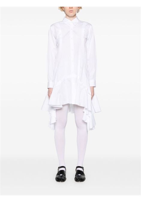 Chemisier corto con ruches in bianco di Comme Des Garçons - donna COMME DES GARCONS COMME DES GARCONS | RMB0172